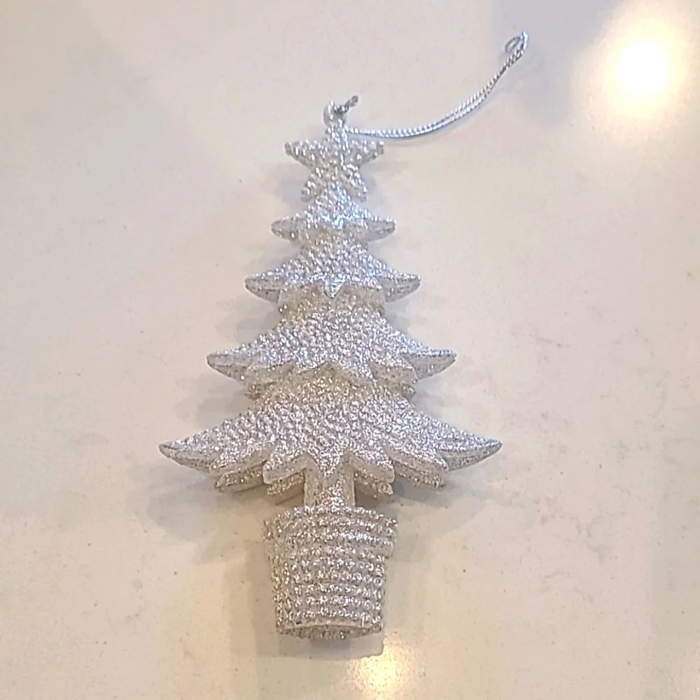 Gorgeous Silver Sparkle Tree Ornament